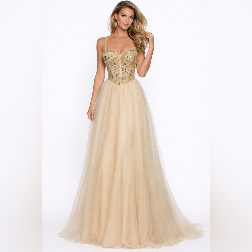 Mirrored Corset Gold Gown